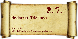 Mederus Tímea névjegykártya